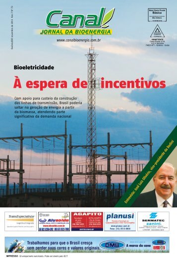 Novembro de 2012 - Canal : O jornal da bioenergia