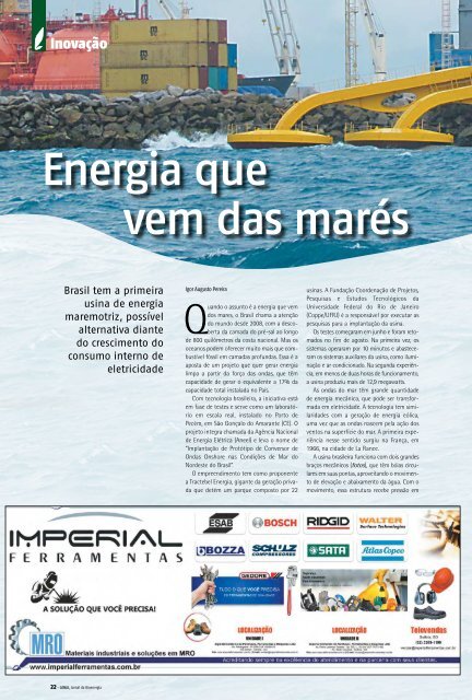 Novembro de 2012 - Canal : O jornal da bioenergia