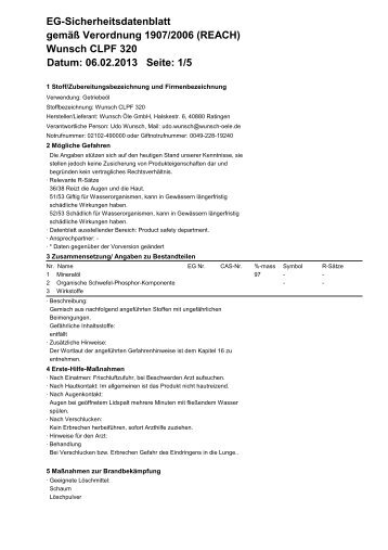 CLPF 320 - Wunsch Öle GmbH