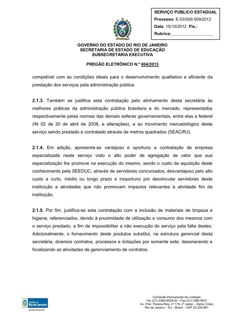 ANEXO I – TERMO DE REFERÊNCIA - Governo do Estado do Rio ...