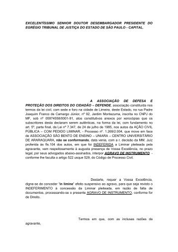 excelentíssimo senhor doutor desembargador presidente ... - Defende