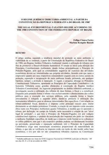 7204 o regime jurídico tributário-ambiental a partir da ... - Conpedi