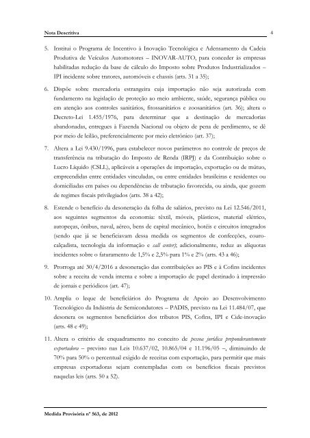 Medida Provisória nº 563, de 2012 - Câmara dos Deputados
