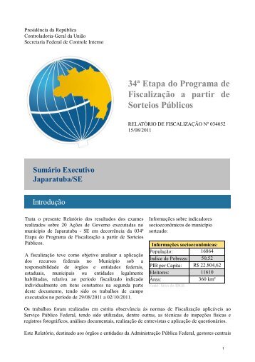 Presidência da República Controladoria-Geral da União Secretaria ...