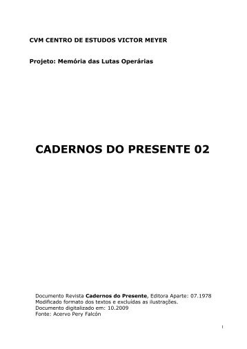 CADERNOS DO PRESENTE 02 - Centro de Estudos Victor Meyer