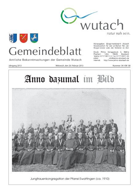 Mitteilungsblatt2013-04.pdf - der Gemeinde Wutach