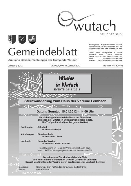 Mitteilungsblatt2012-1.pdf - der Gemeinde Wutach