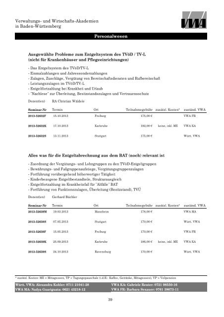 Personalwesen - Württembergische Verwaltungs