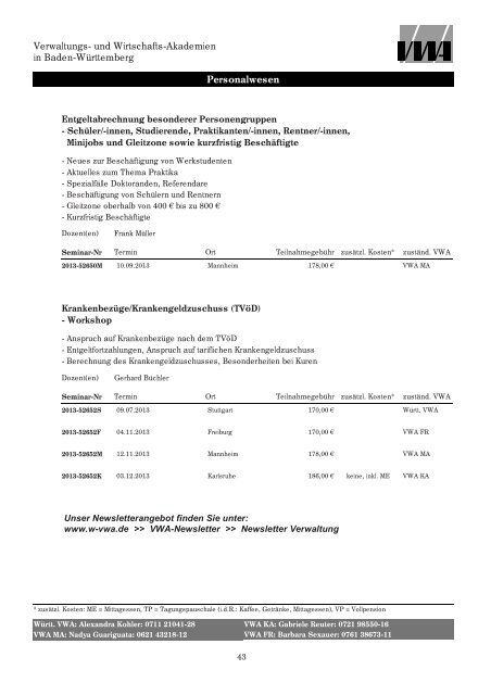 Personalwesen - Württembergische Verwaltungs