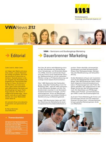 VWA News 2|12 - Württembergische Verwaltungs