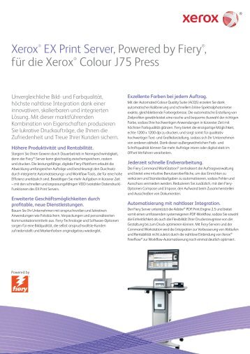 Xerox EX Print Server, Powered by Fiery® for the Xerox J75