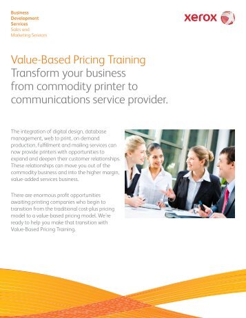 Brochure - Xerox Value-Based Pricing Training (PDF, 1 MB)