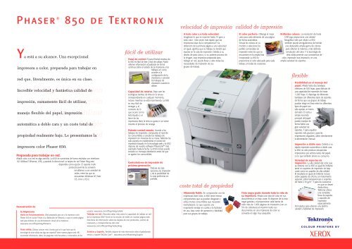 850 Brochure 4pp_Spanish.qxd - Xerox