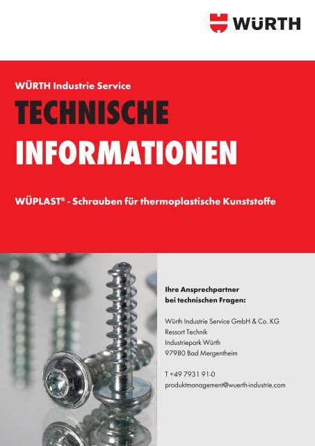 Schrauben für thermoplastische Kunststoffe - Würth Industrie ...