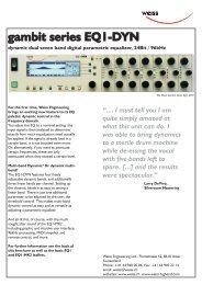 gambit series EQ1-DYN dynamic dual seven band digital ... - Weiss