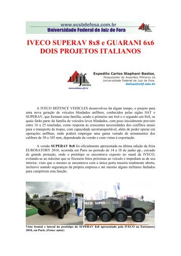 IVECO SUPERAV 8x8 e GUARANI 6x6 DOIS PROJETOS ITALIANOS