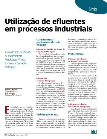 Utilização de efluentes em processos industriais - Weg