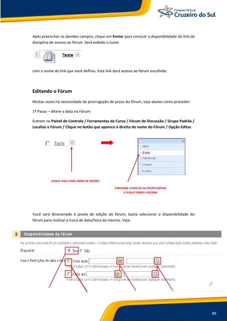 Manual do Professor - Campus Virtual