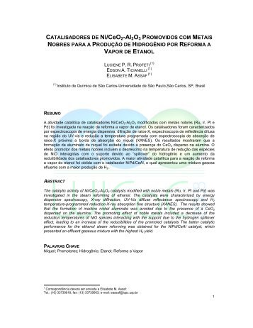 CATALISADORES DE Ni/CeO2-Al2O3 PROMOVIDOS COM METAIS