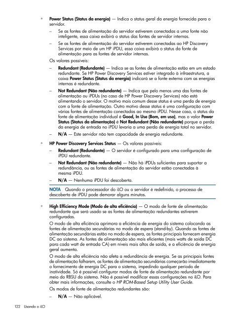 Guia do usuário do HP iLO 4 - Business Support Center - HP