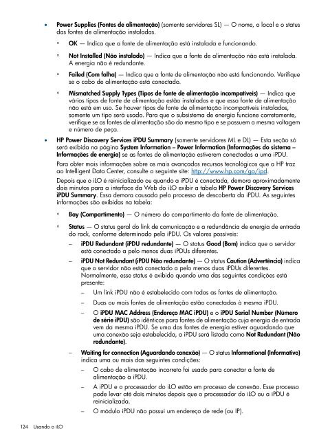 Guia do usuário do HP iLO 4 - Business Support Center - HP