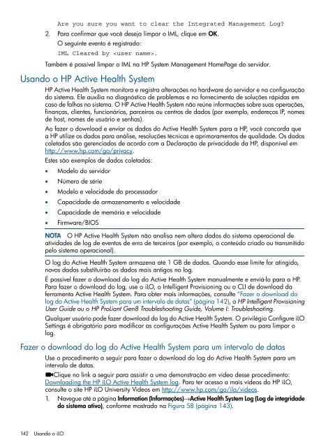 Guia do usuário do HP iLO 4 - Business Support Center - HP