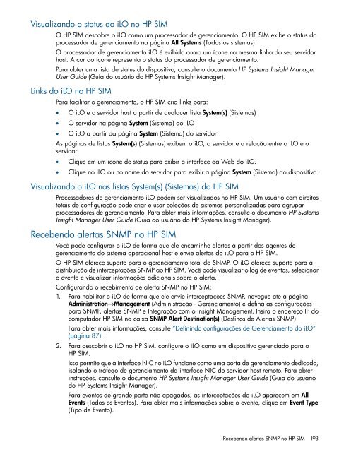 Guia do usuário do HP iLO 4 - Business Support Center - HP