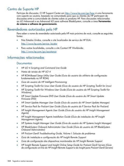 Guia do usuário do HP iLO 4 - Business Support Center - HP