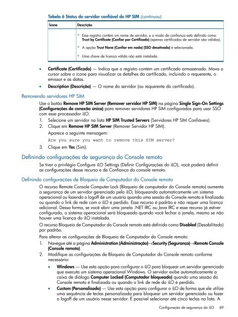 Guia do usuário do HP iLO 4 - Business Support Center - HP