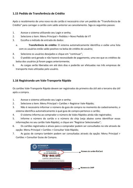 Vale-Transporte Eletrônico Manual do Comprador - Cartões RioCard