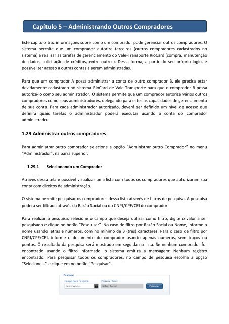 Vale-Transporte Eletrônico Manual do Comprador - Cartões RioCard