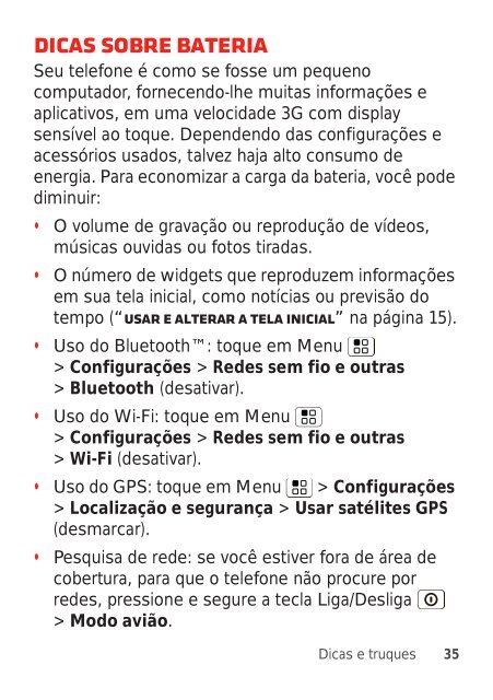 Manual do aparelho Arquivo PDF - Claro