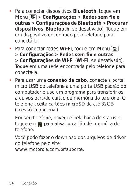 Manual do aparelho Arquivo PDF - Claro