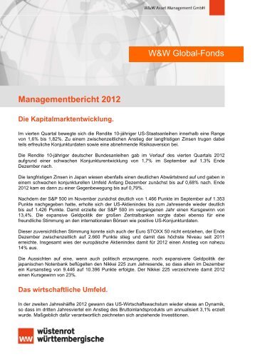 Management Bericht - Wüstenrot Bausparkasse AG