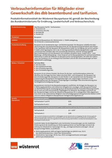 Verbraucherinformation - Wüstenrot Bausparkasse AG