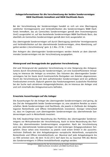 W&W Dachfonds Basis - Wüstenrot Bausparkasse AG