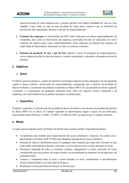 II.7.6. PROJETO DE DESATIVAÇÃO 1. Justificativa - Ibama