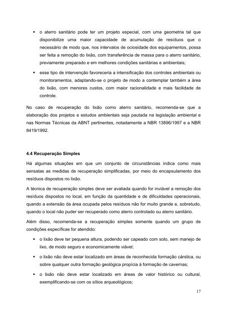 Caderno Técnico de reabilitação de áreas degradadas por