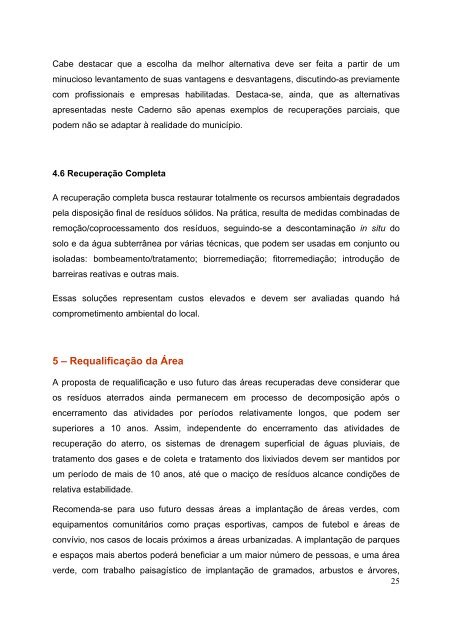 Caderno Técnico de reabilitação de áreas degradadas por