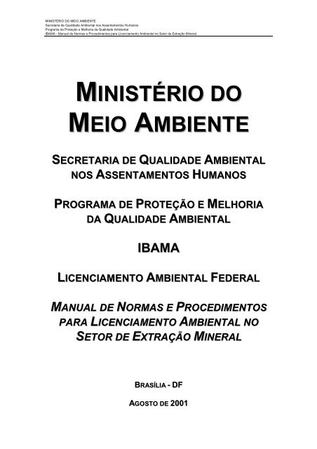 Manual de Normas e Procedimentos para Licenciamento Ambiental