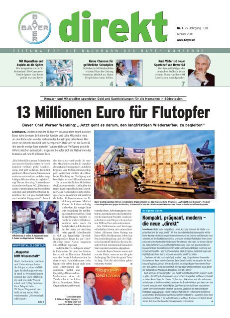 13 Millionen Euro für Flutopfer - Wuppertal - Bayer