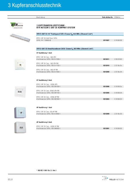 lagersortiment netzwerktechnik / medientechnik 2011/2012