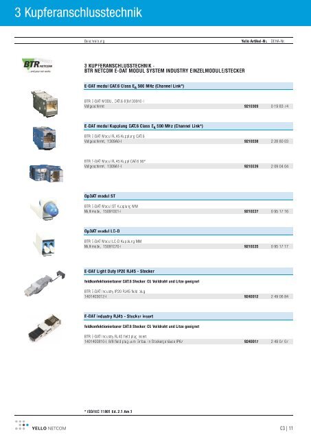 lagersortiment netzwerktechnik / medientechnik 2011/2012