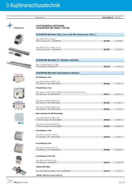 lagersortiment netzwerktechnik / medientechnik 2011/2012