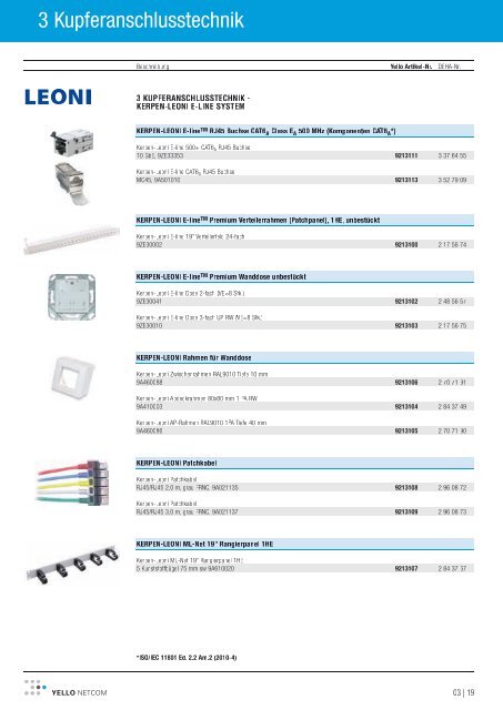 lagersortiment netzwerktechnik / medientechnik 2011/2012