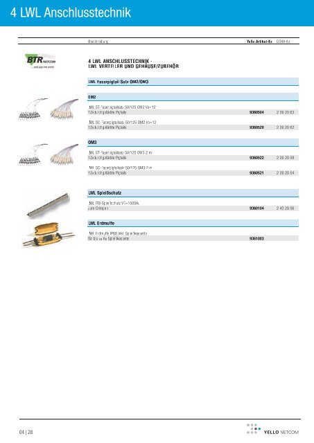 lagersortiment netzwerktechnik / medientechnik 2011/2012