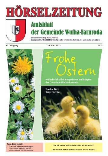 Amtsblatt der Gemeinde Wutha-Farnroda