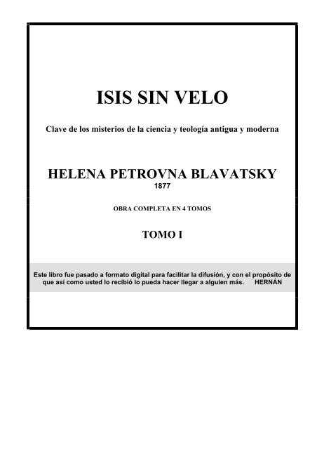 ISIS SIN VELO - masoneria activa biblioteca