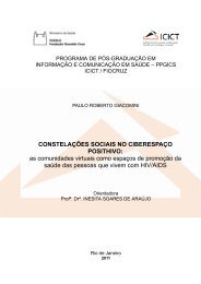 CONSTELAÇÕES SOCIAIS NO CIBERESPAÇO ... - Arca - Fiocruz
