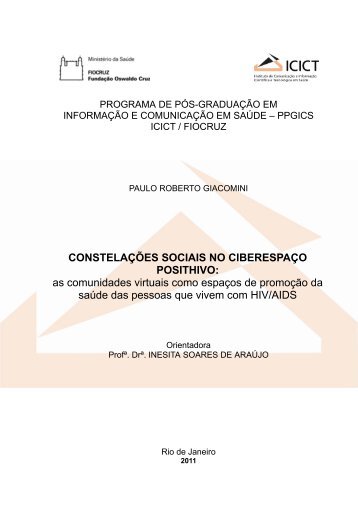 CONSTELAÇÕES SOCIAIS NO CIBERESPAÇO ... - Arca - Fiocruz